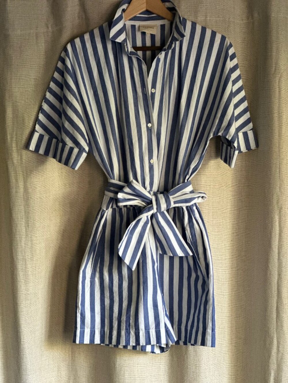 Ruby Jumpsuit by Sezane: An Adorable One-Piece Short Romper. - Picture 4 of 7